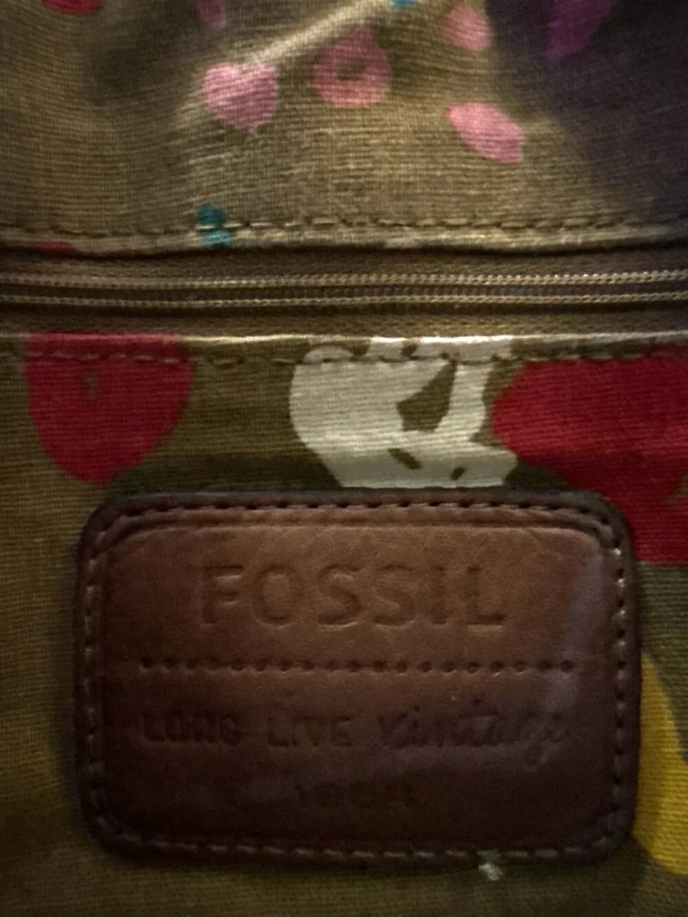 Fossil Long Live Vintage 1954 Collection Leather Trim Canvas Messenger Bag